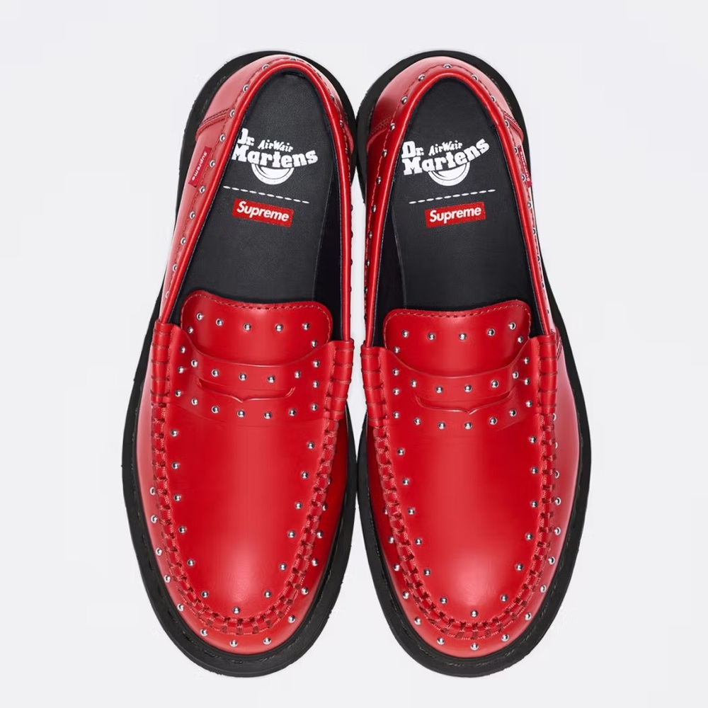 Dr Martens x Supreme Penton Stud Loafer - Poppy Red